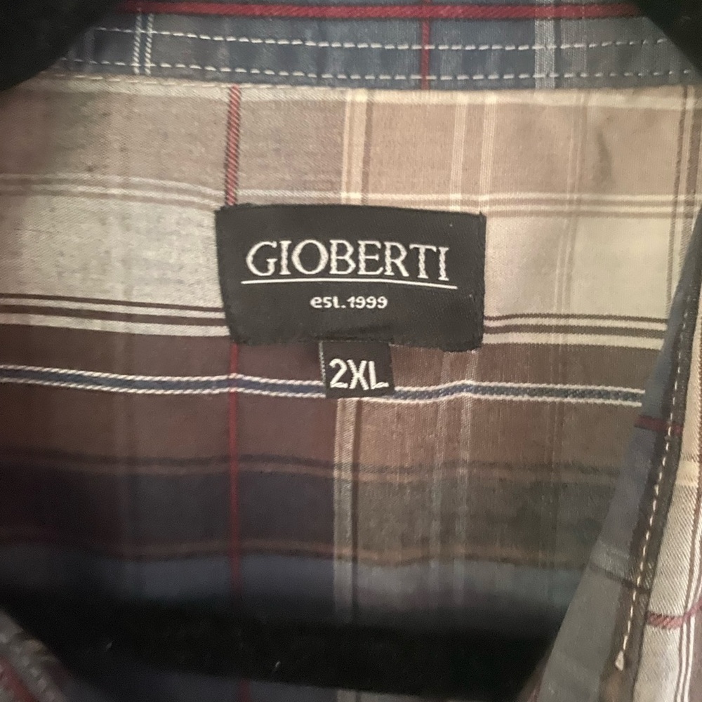 Casual Plaid Button-Down Shirt - Brown and Gray